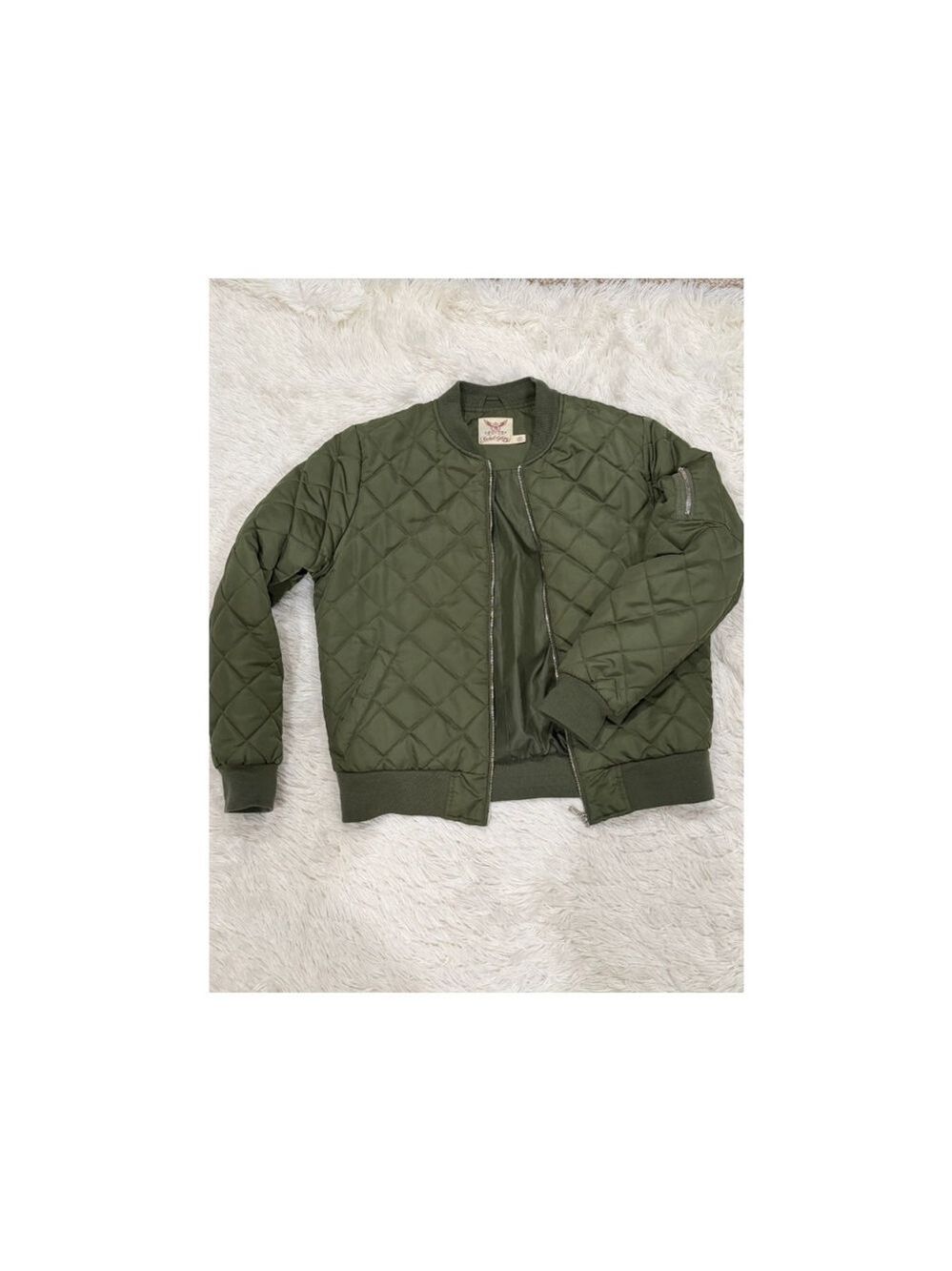 Faded Glory Green Bomber Jacket - Size Large (VGUC)